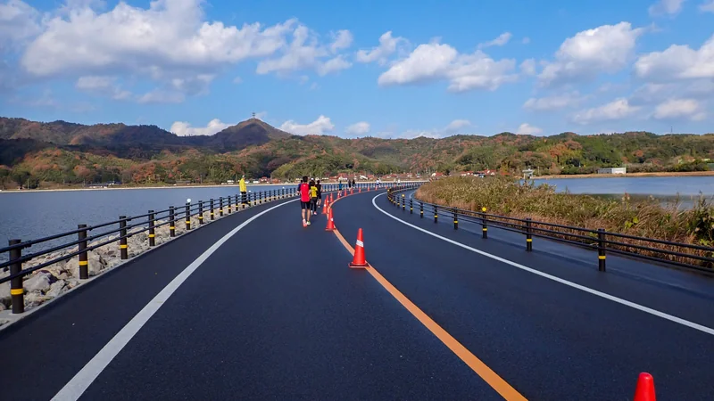 国宝松江城マラソン2025完走レポート｜中海の堤防道路と大根島を走る